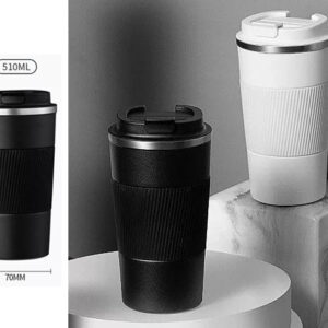 Black or White Stainless Steel Travel Mug