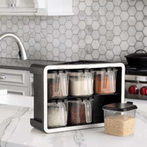 Block Set of 6 spice boxes with spoons on stand