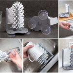 Glass Washer with Double Sided Bristle Brush