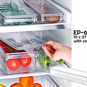 Clear Fridge Organizer with Cover 37 x 10 x 5 cm