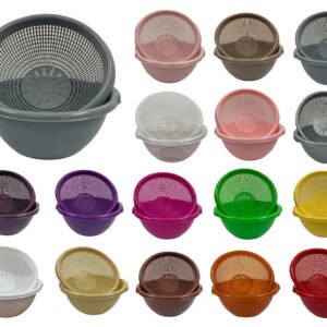 Plastic Bowl and Strainer Set