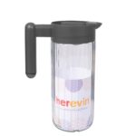 Embossed Glass Jar with Gray Rotating Lid 1.43L