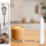 Large Milk Frother with 3 Speeds and extra Whisk