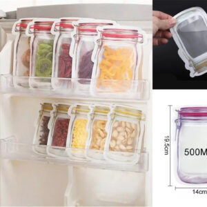 Medium reusable lock and seal bag airtight jar design