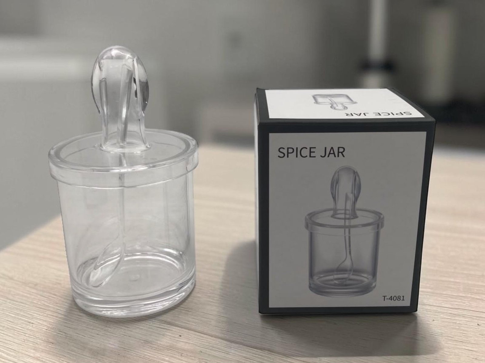 59fef8b25c54e1f0f13c36c8adf98d10.jpg High Quality Acrylic Sugar and Spice Jar with Spoon