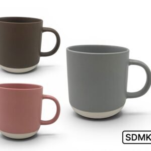 Porcelain Mug with Mat Finish and White Base
