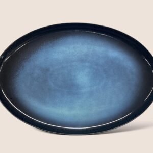 Dosthoff Blue Glazed Oval Dish 36 cm
