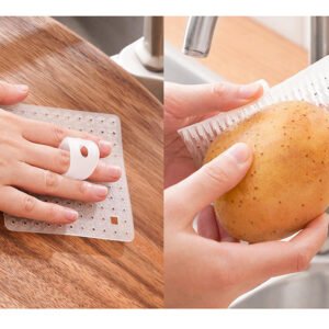 Rough Squared Plastic Scourer with Finger Holder X3