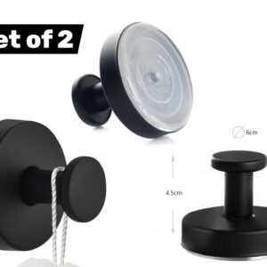 SS304 Black Hanger wStrong Acrylic Stick Back Suction X2