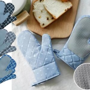 Set of 2 High Quality Mitten with Silicon Exterior