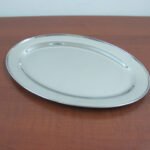 thick oval stainless steel dish 40cm