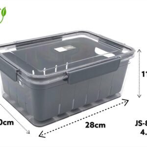 Acrylic Airtight Rectangular Storage Box & Strainer 4.1L