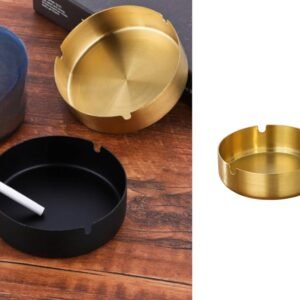 SS Ashtray Mat Gold Finish Color 10 cm