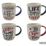 Porcelain Mug with Coffee Quotes Design