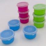 Set of 3 Mini Round Colored Storage Containers