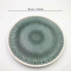 Green Marble Melamine Round Tray 14 inch