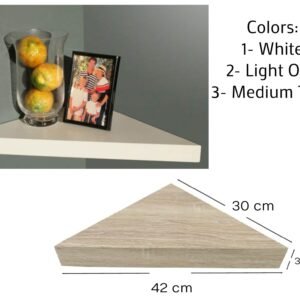 Floating Wooden Corner Shelf 30 cm with Large Profile