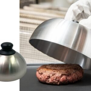 Stainless Steel Burger Cover with bakelite knob 15 cm