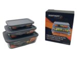 Dosthoff Set of 3 Glass Food Containers with Flexible Lids