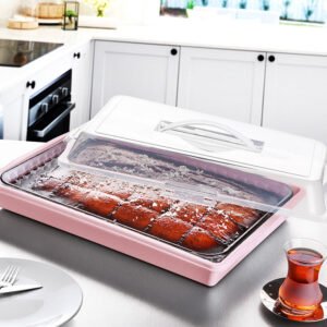 Rectangular Plastic Pastry Carrier with Lid