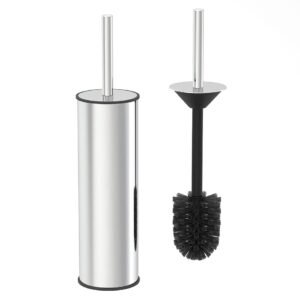 Toilet brush with long stainless steel holder