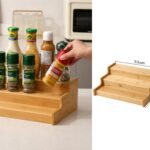 Bamboo Countertop Step Spice Rack Organizer 3 Tier