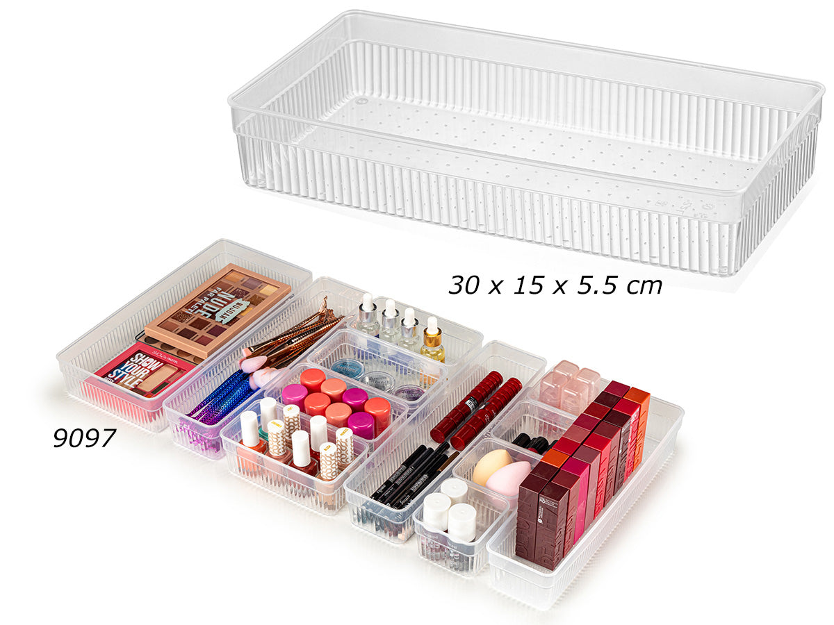 6ae829e99b056ba9ce98dc54072d3107.jpg Small Transparent Drawer Organizer 30x15 cm