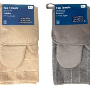 Tea Towel with Oven Mitt & Potholder Solid Color