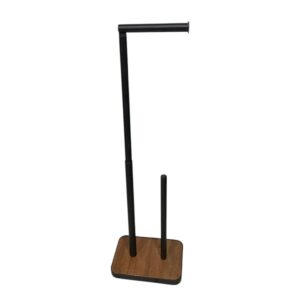 Dosthoff Iron Toilet Paper Holder with Wooden Base MB16