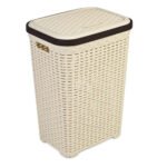 Rattan Plastic Laundry Basket 60 lt