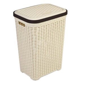 Rattan Plastic Laundry Basket 60 lt