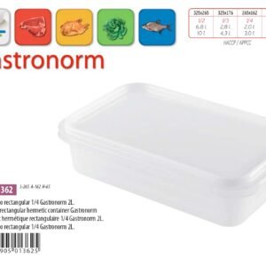 Low Gastronorm Plastic Storage Container - 2 lt