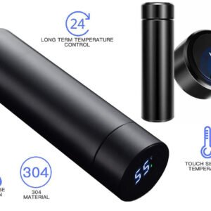 Black SS Vacuum Flask with Digital Thermometer