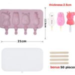 Cartoon silicone popsicle molds with cover & sticks