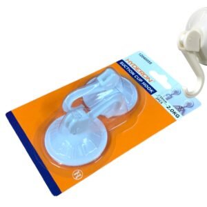 Medium Strong White Suction Cup Round Hook X2