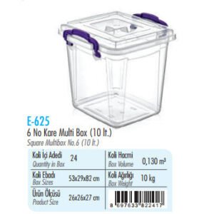 Squared Clear Box; 10 lt