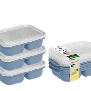 3 Pieces Set Easy Keep Divided Food Containers 1200 ml