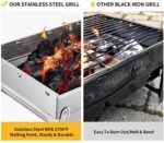 Portable Stainless Steel Barbecue 48x33 cm