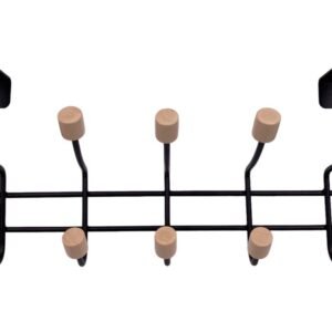 Black Metallic over the door hanger with 10 hooks