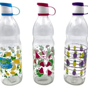 Decorated Glass Bottle, 1 lt