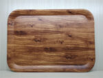 Wooden Design Rectangular Melamine Tray; 17"