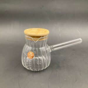 Borosilicate Glass Coffee Pot with wooden cover 400 ml