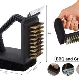 3 in 1 Grill Brush with Short Handle