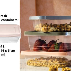 Set of 3 Eco Fresh Rectangular Food Container 1020 ml