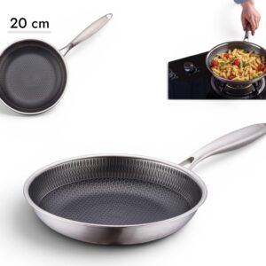 Tri-ply Stainless Steel 18/10 Frypan 20 cm