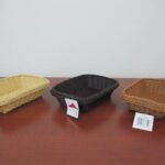 Rattan Rectangular Bread Basket 24 cm