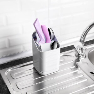 Squared Cutlery Holder with Tray