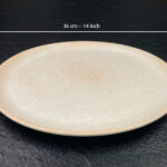 Beige Marble Melamine Round Tray 14 inch