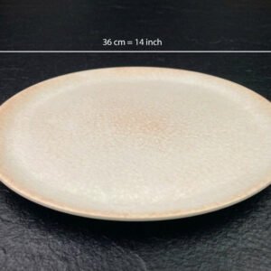 Beige Marble Melamine Round Tray 14 inch