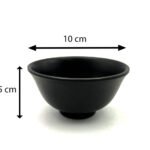 Mat Black Melamine Footed Bowl 10 cm